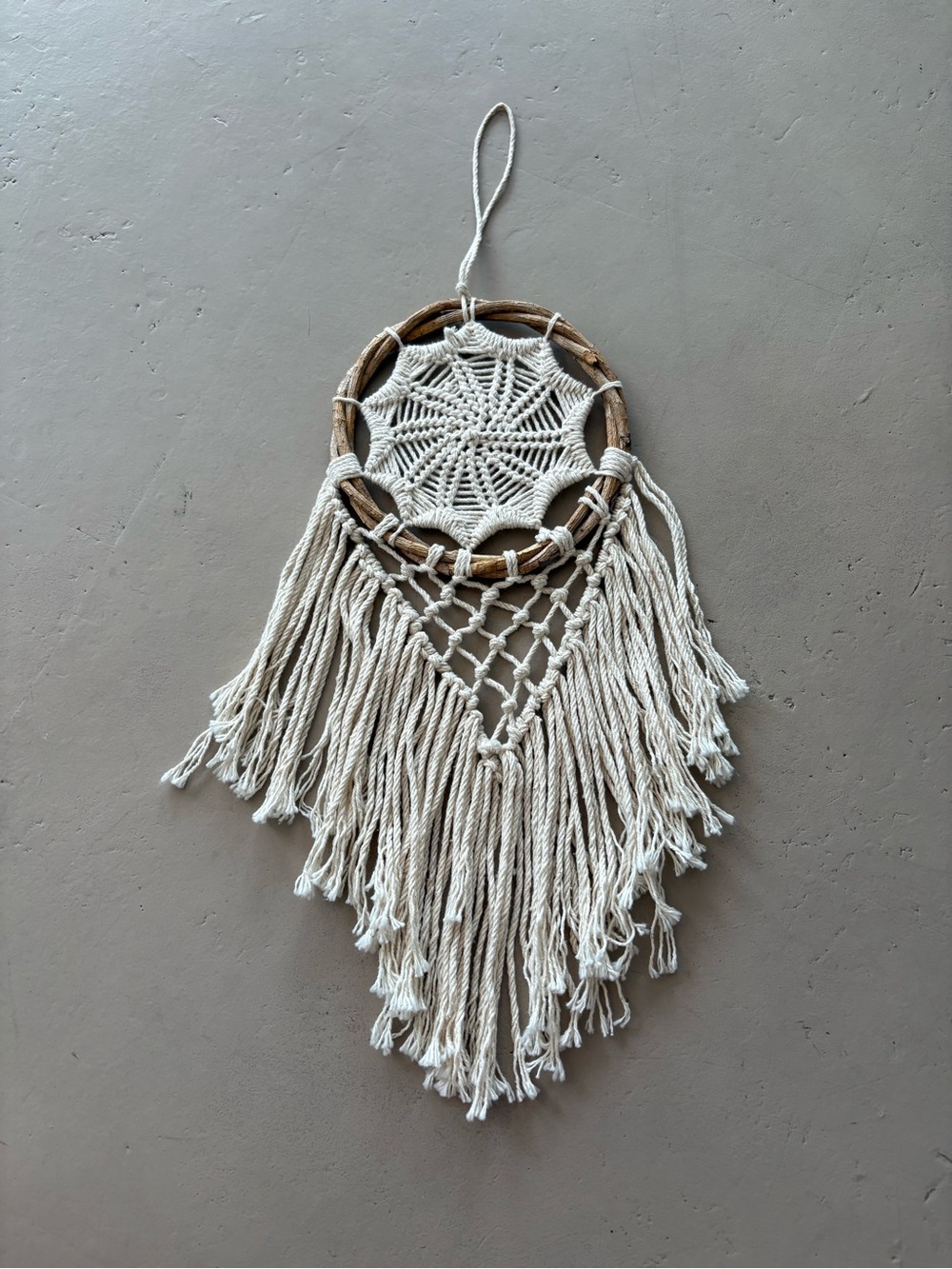 Handwoven Cream Macrame Wall Hanging Dreamcatcher